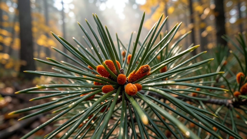 Rust Fungus on Pine Needles