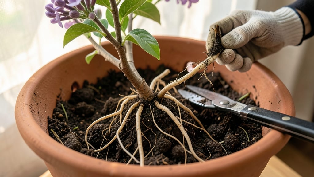 Root Pruning for Potted Lilacs