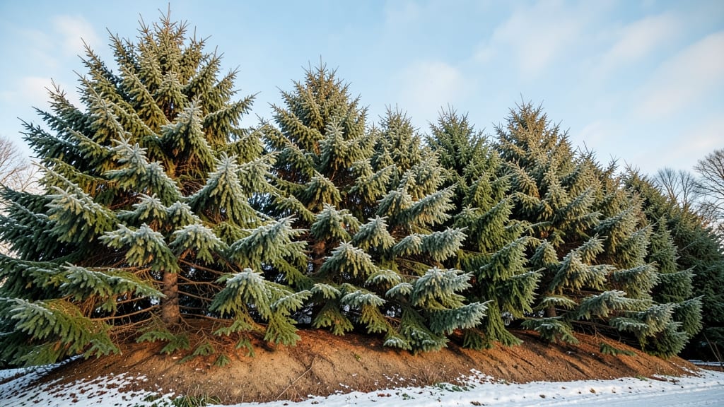 Privacy Berm with Red Cedar Trees