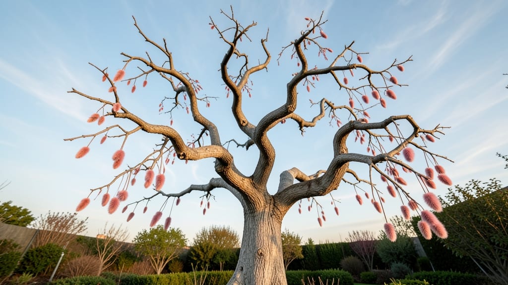 Corkscrew Willow Pink Catkins