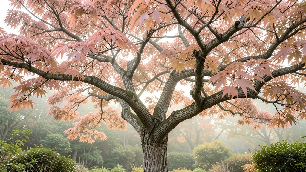 Chestnut 'Castanea crenata' Pinkish Autumn Leaves
