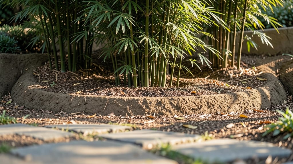 Privacy Berm with Bamboo Clumps
