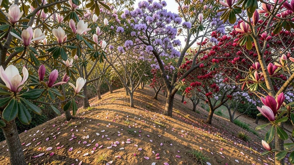 Flowering Tree Berm with Magnolias
