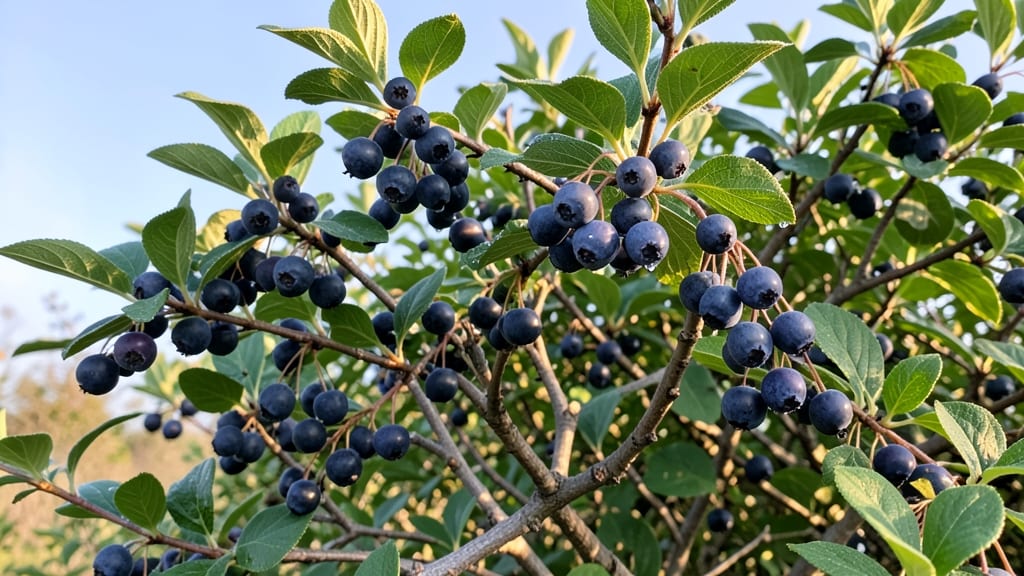 Honeyberry Bush with Pear-Like Berries
