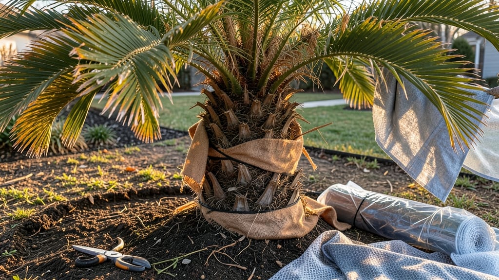 How Do You Wrap a Palm Tree for Winter: Burlap Shield for Frost Protection