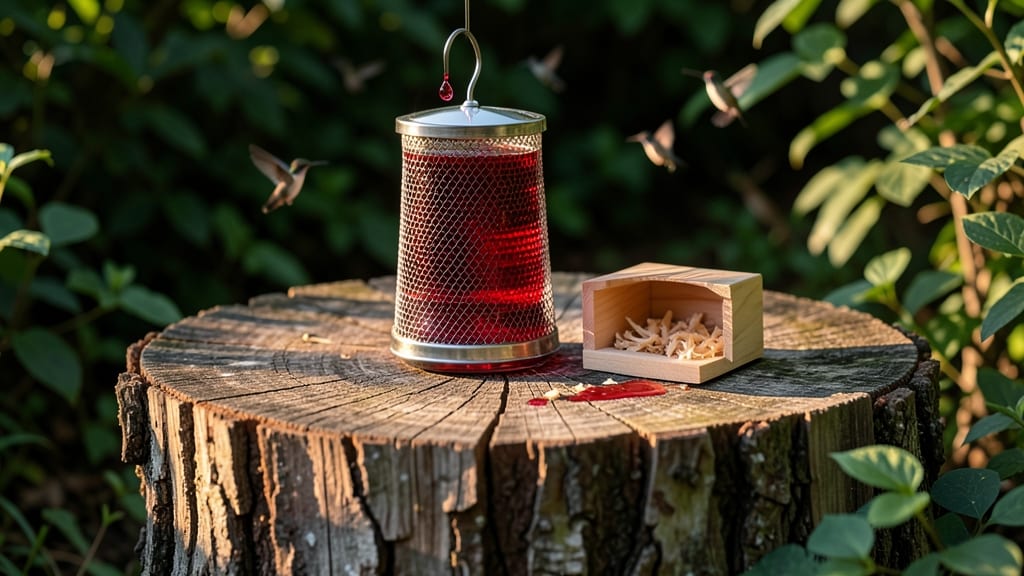 Open-Fronted Hummingbird Stump Feeder