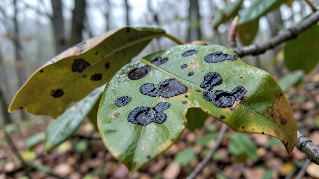 Blackened Spots on Saucer Magnolia Leaves