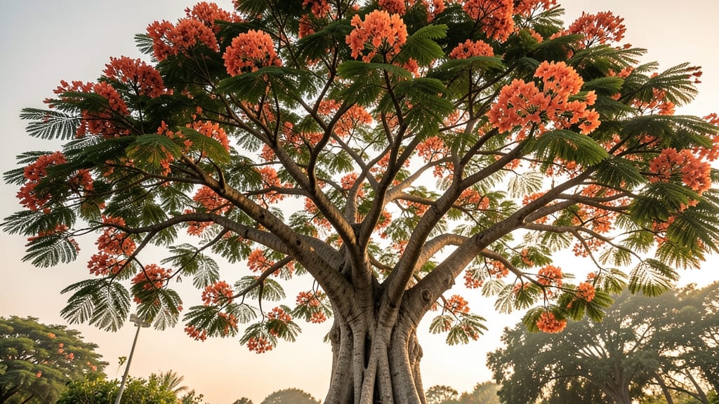 Royal Poinciana with Feathered Flowers