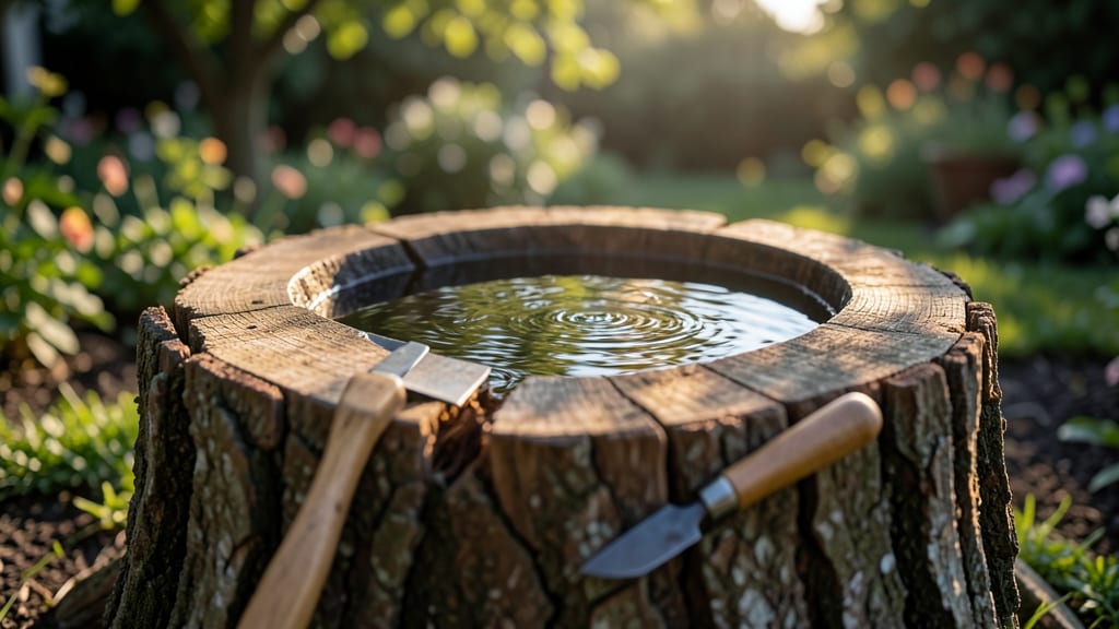Water Feature Stump Bird Bath