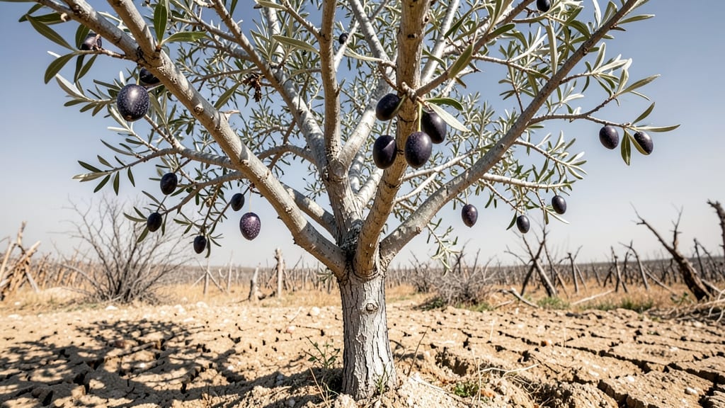 Russian Olive Tree Bearing Pear-Shaped Fruit