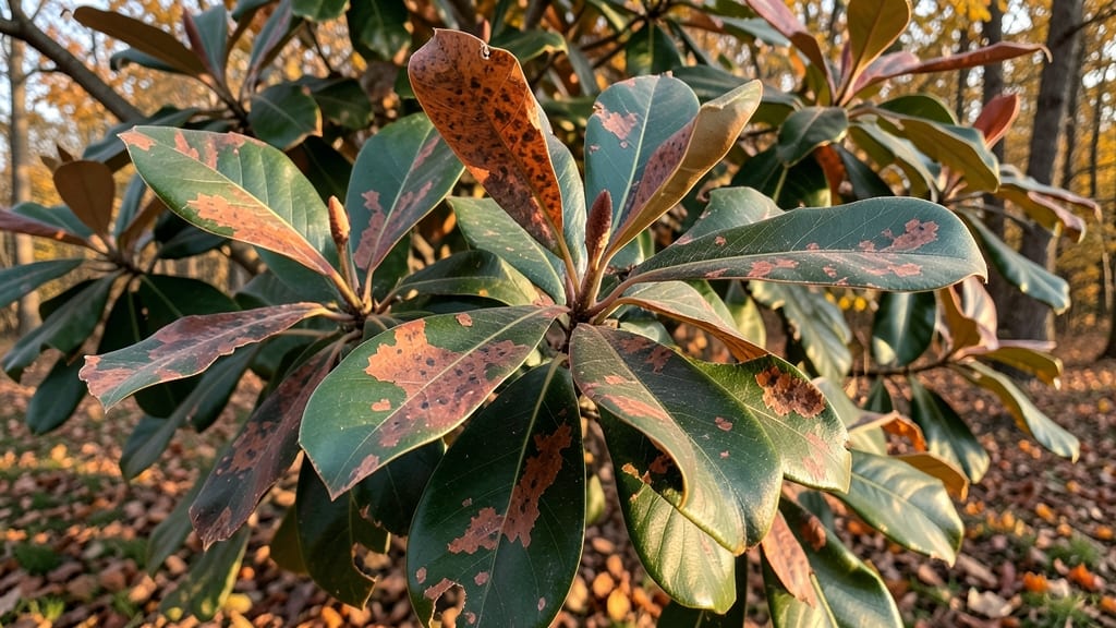 Reddish-Brown Mottling on Sweet Bay Magnolia
