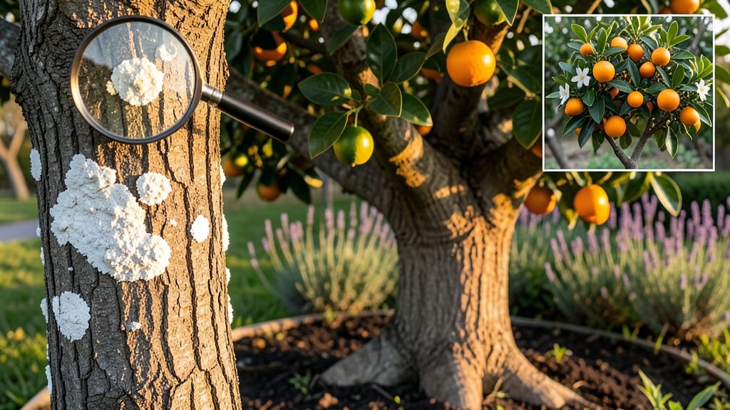 White Spots on Orange Tree Trunk: Scale Insect Infestation Fix