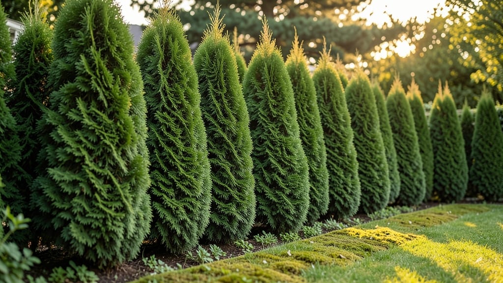 Mixed Evergreen Windbreak for Privacy