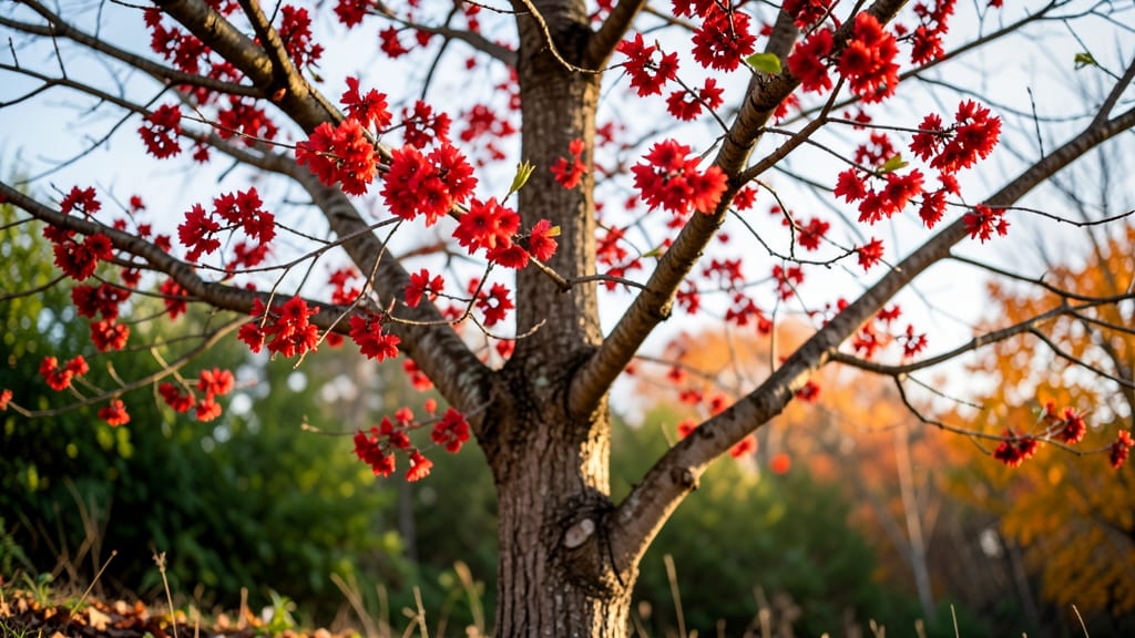 Drummond Red Maple with Scarlet Spring Flowers