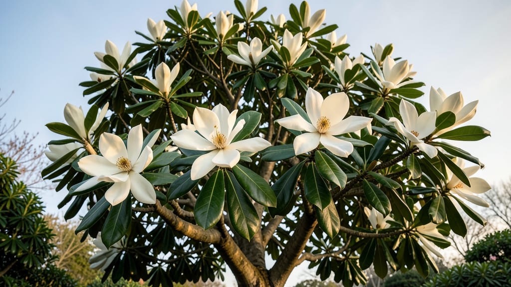 Magnolia with Star-Shaped Blooms