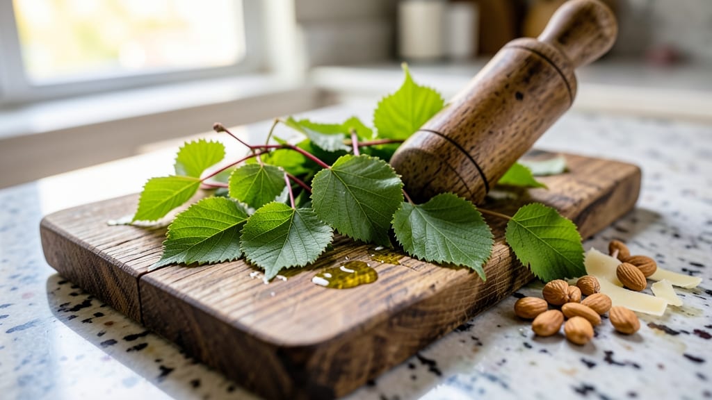 Sour Cherry Leaf Pesto Sauce